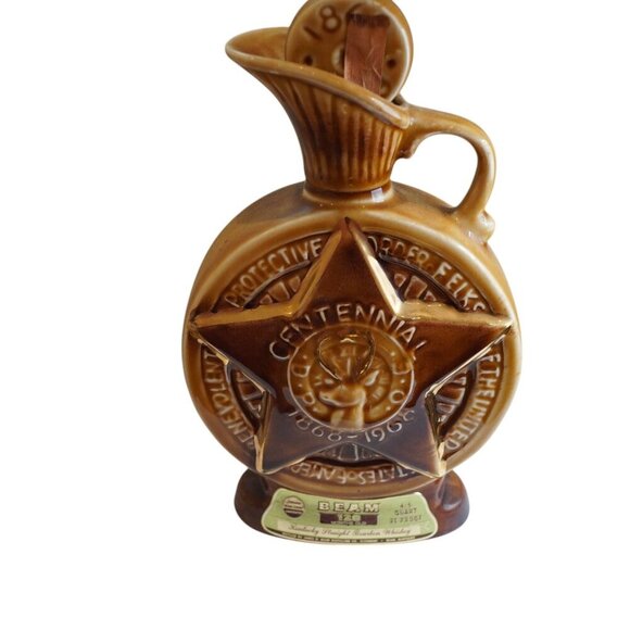 Vintage Jim Beam 1968 B.P.O.E. Elks Centennial 100 years Whiskey Bottle Decanter - Picture 2 of 10